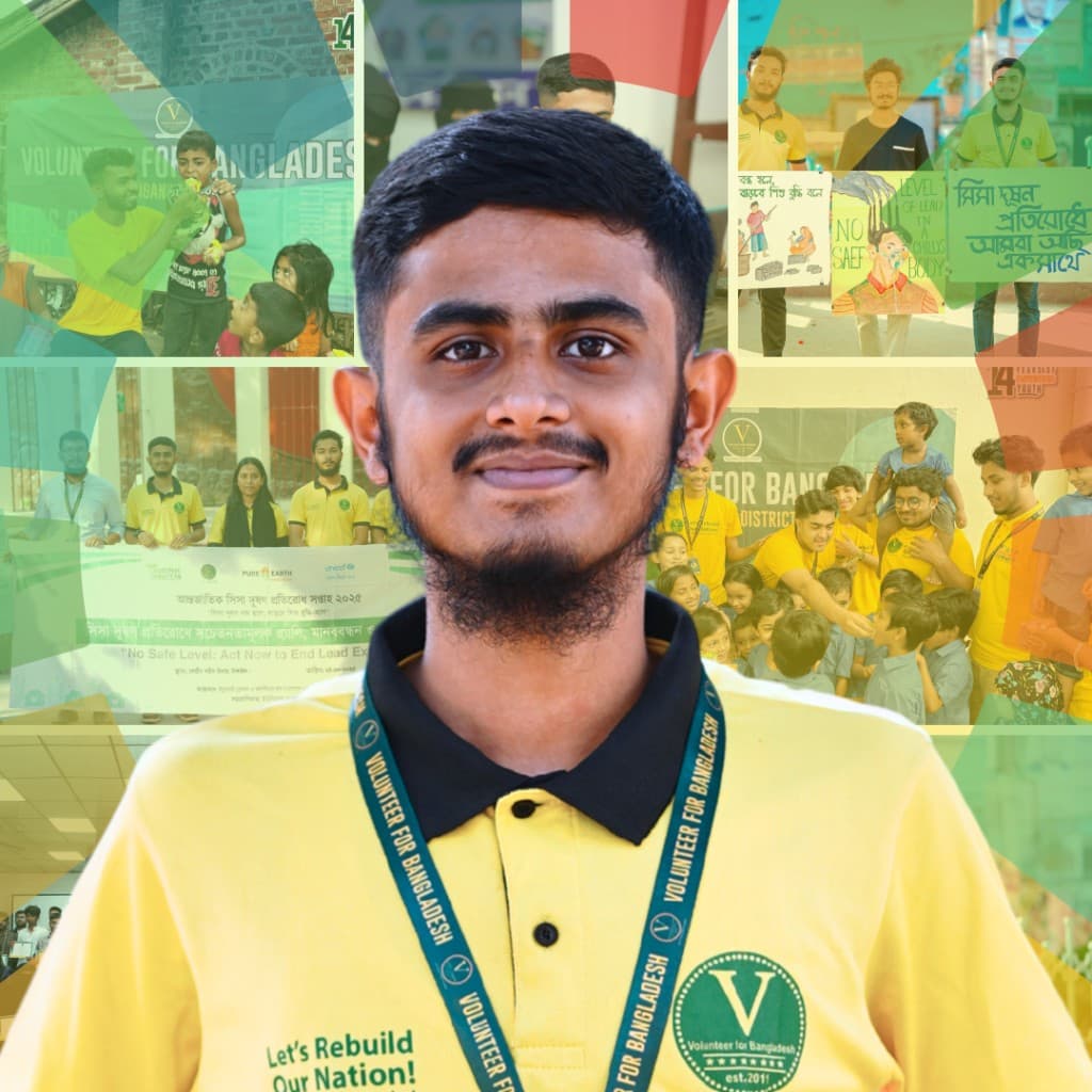 Volunteer for Bangladesh collage featuring Tanvir Ahmad in community and public health work