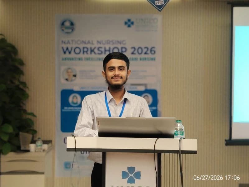 Tanvir Ahmad at the National Nursing Workshop 2026 podium, Unico Hospitals PLC
